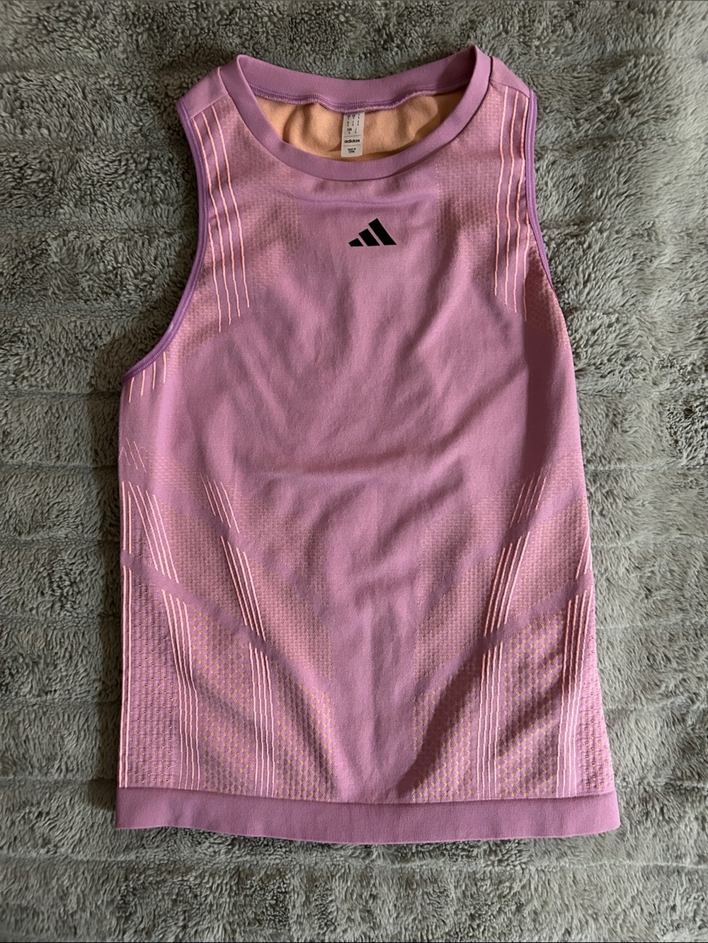 adidas Pink Athletic Sleeveless Tennis Top with Black Logo